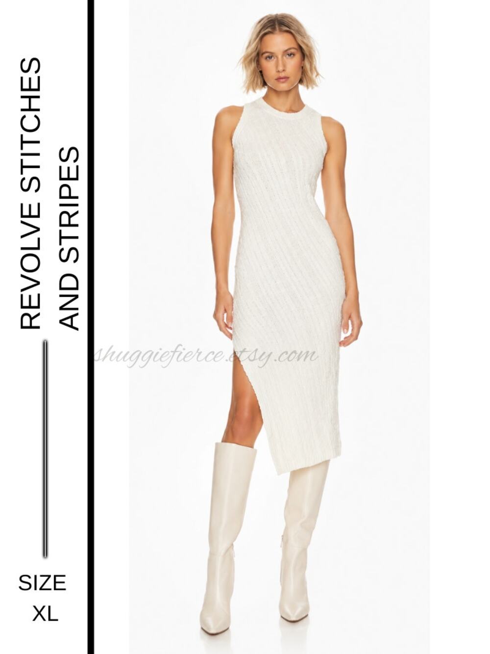 MSRP $138 ✨Revolve Stitches & Stripes Knit Dress Chalk Size XL (Fits M-XL) NWT ✨